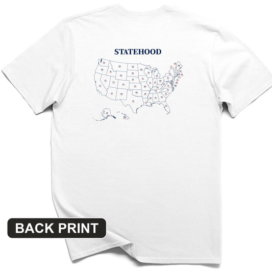 US Statehood Back Print T-Shirt