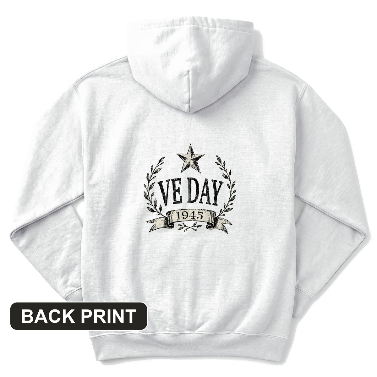 VE Day 1945 Back Print Hoodie