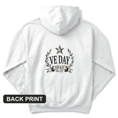 VE Day 1945 Back Print Hoodie