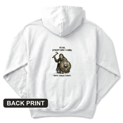 Viking Shield Maiden Back Print Hoodie