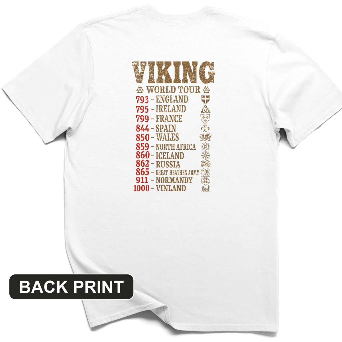 Viking World Tour Back Print T-Shirt