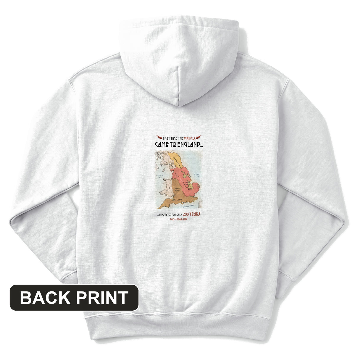 Vikings In England Back Print Hoodie