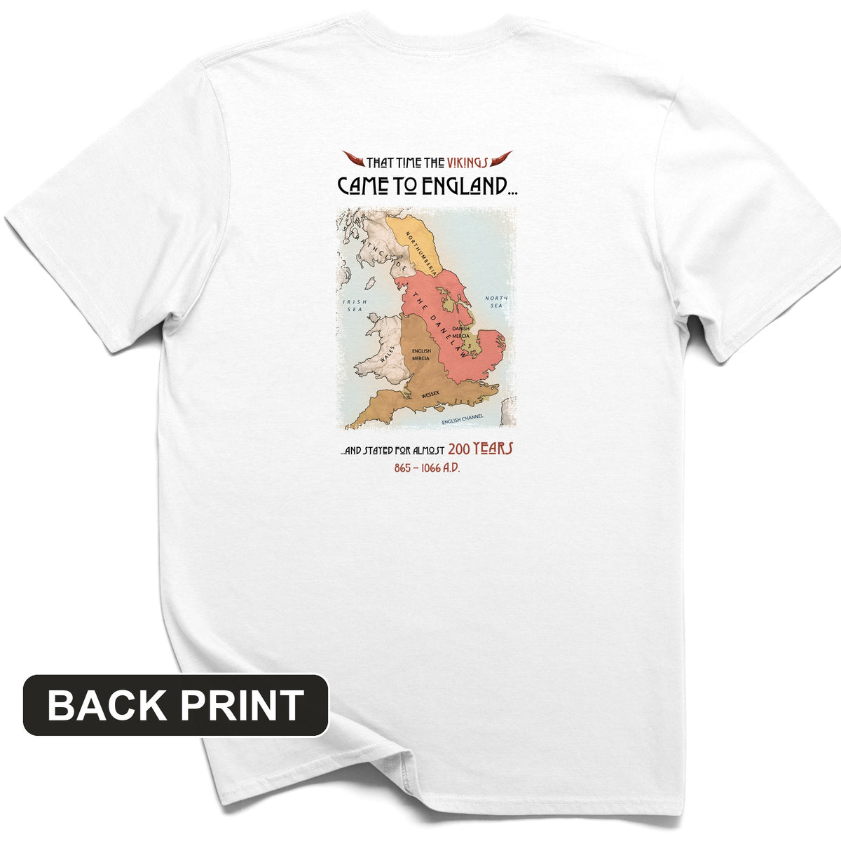 Vikings In England Back Print T-Shirt
