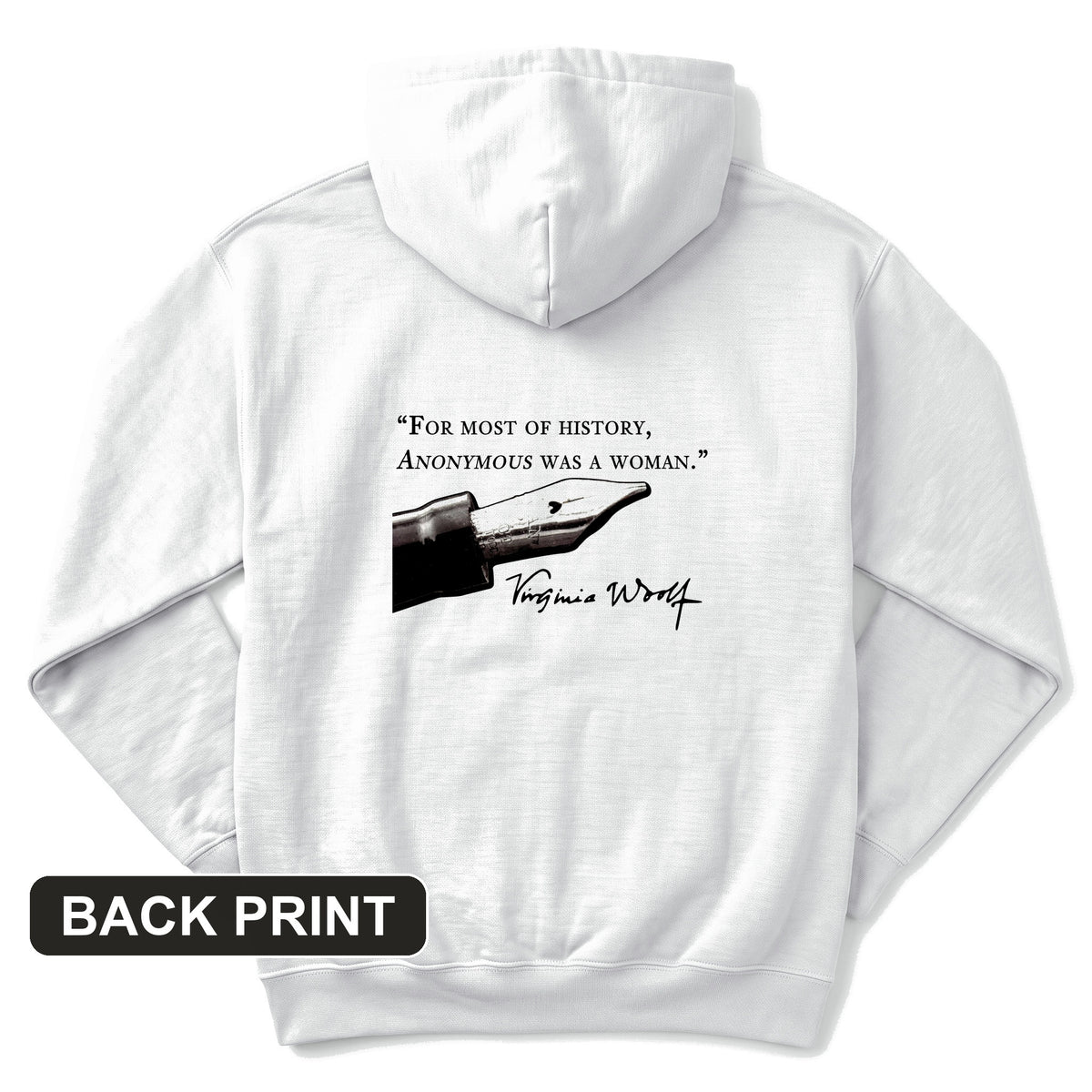 Virginia Woolf Back Print Hoodie