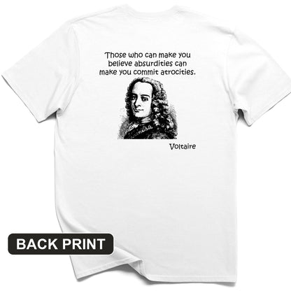 Voltaire Absurdities Back Print T-Shirt