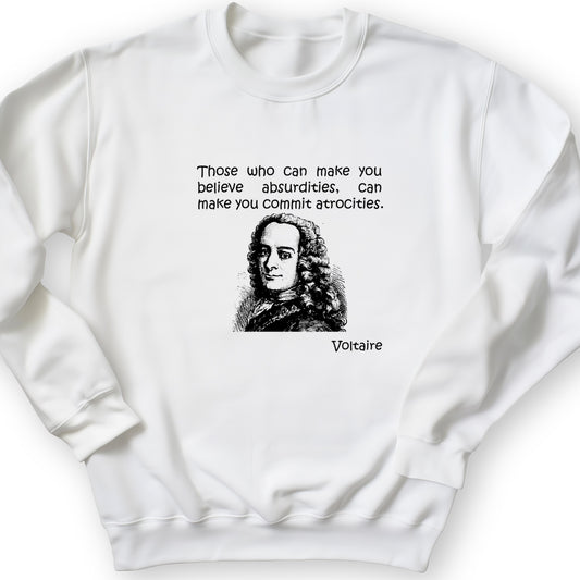 Voltaire Absurdities Crewneck