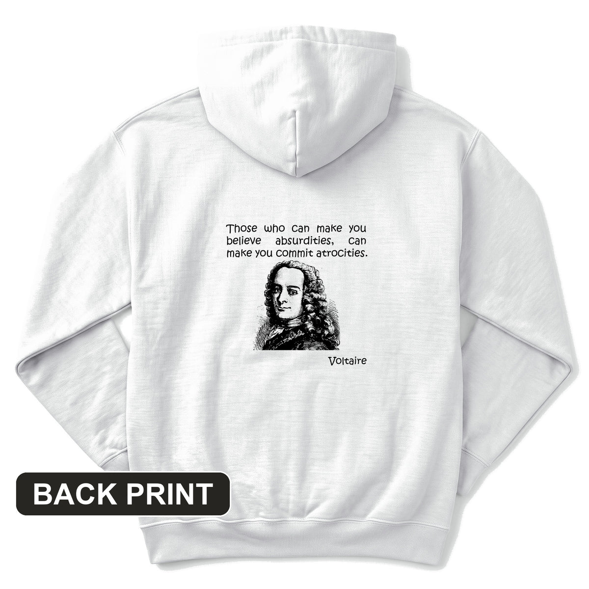 Voltaire Absurdities Back Print Hoodie