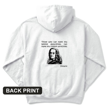 Voltaire Absurdities Back Print Hoodie