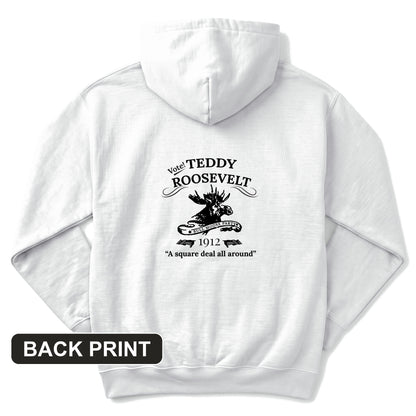 Vote Teddy Back Print Hoodie