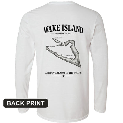 Wake Island - Alamo Back Print Long Sleeve T-Shirt