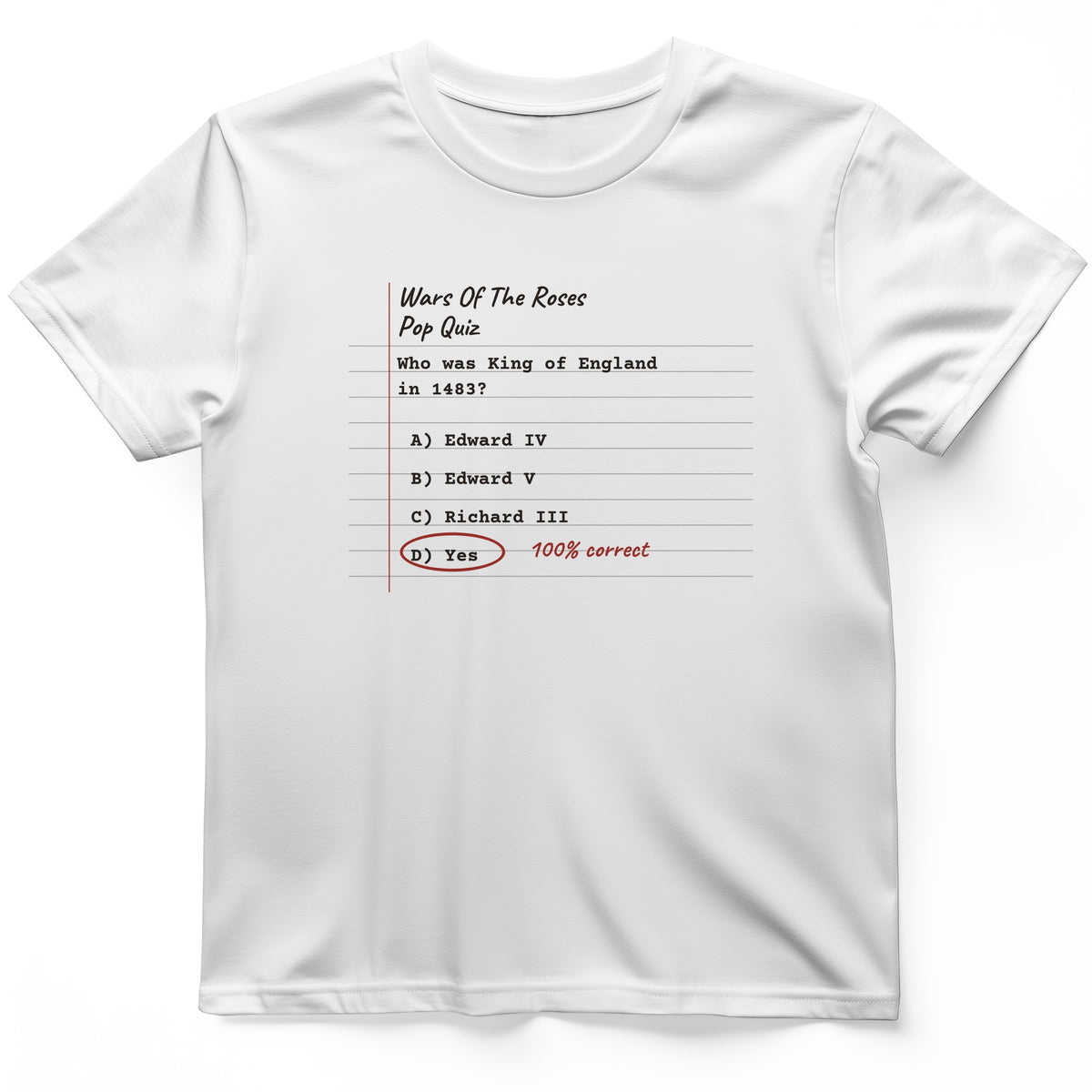 Wars Of The Roses Pop Quiz T-Shirt