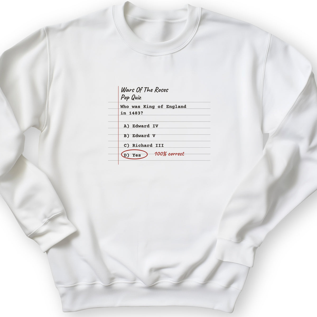 Wars Of The Roses Pop Quiz Crewneck