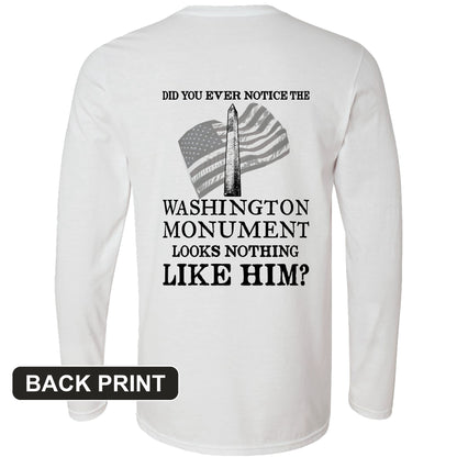 Washington Monument Back Print Long Sleeve T-Shirt