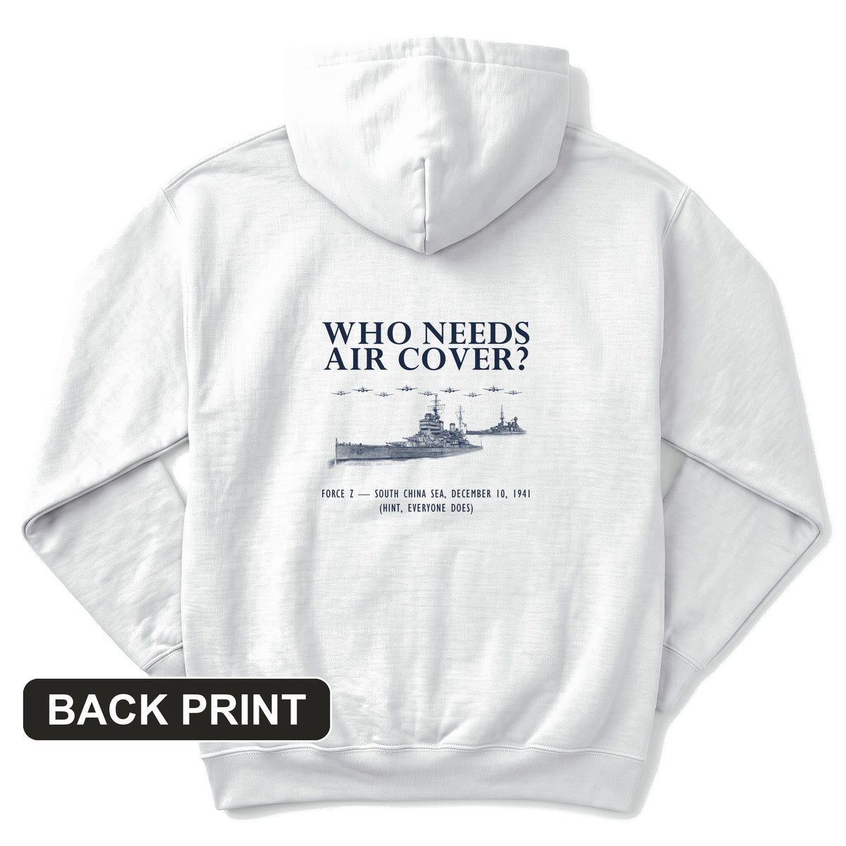 Who Needs Air Cover Back Print Hoodie