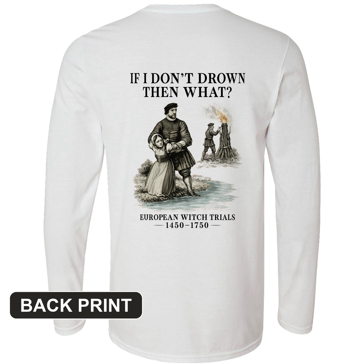 Witch Back Print Long Sleeve T-Shirt