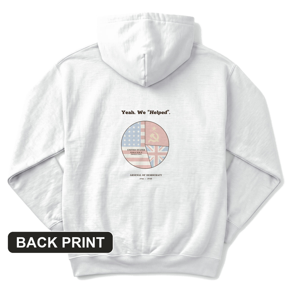 Yeah We Helped Arsenal of Democracy Back Print Hoodie