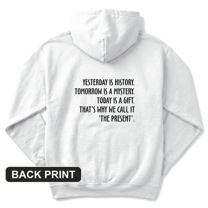 Yesterday Is History Back Print Hoodie