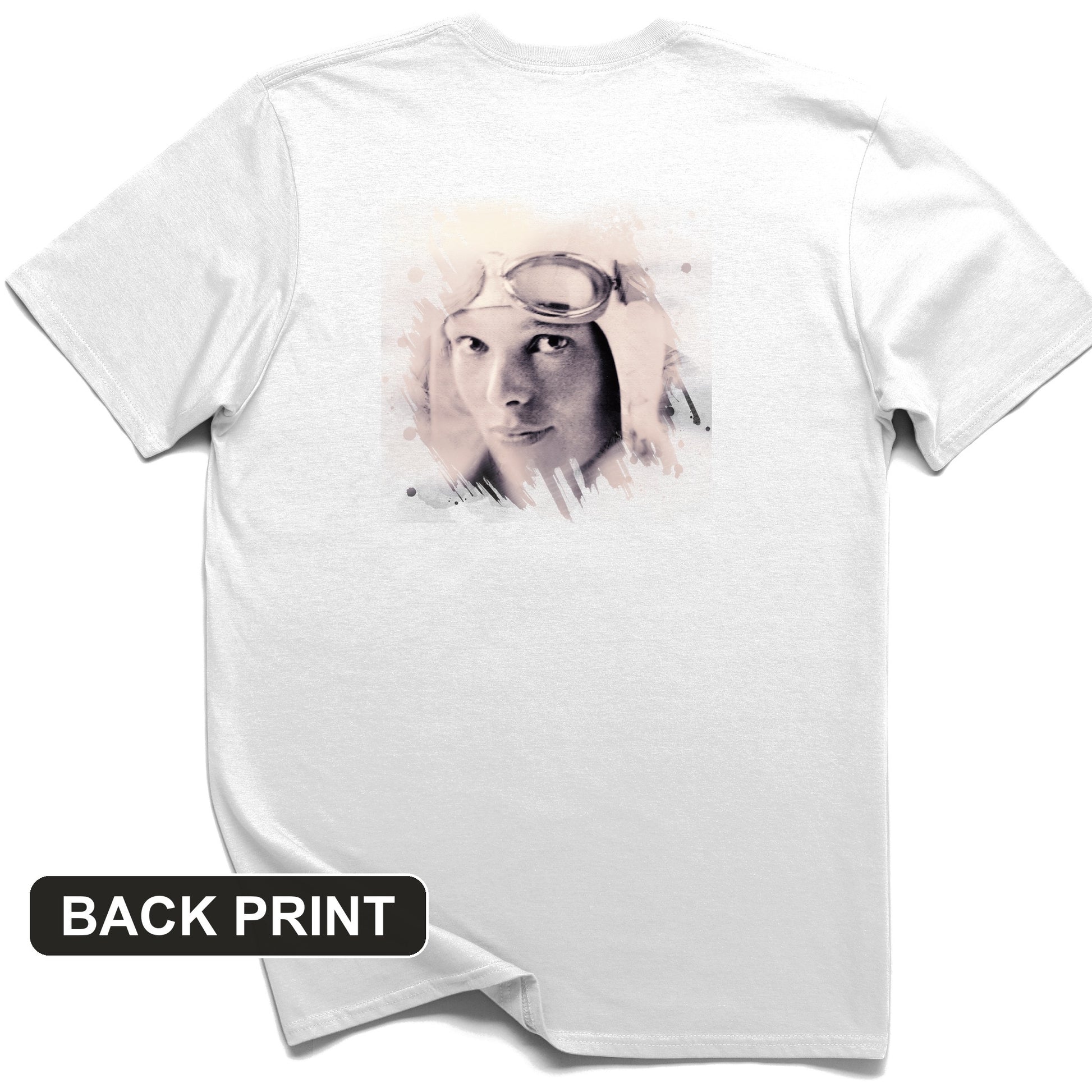 Amelia Earhart in Color Back Print T-Shirt