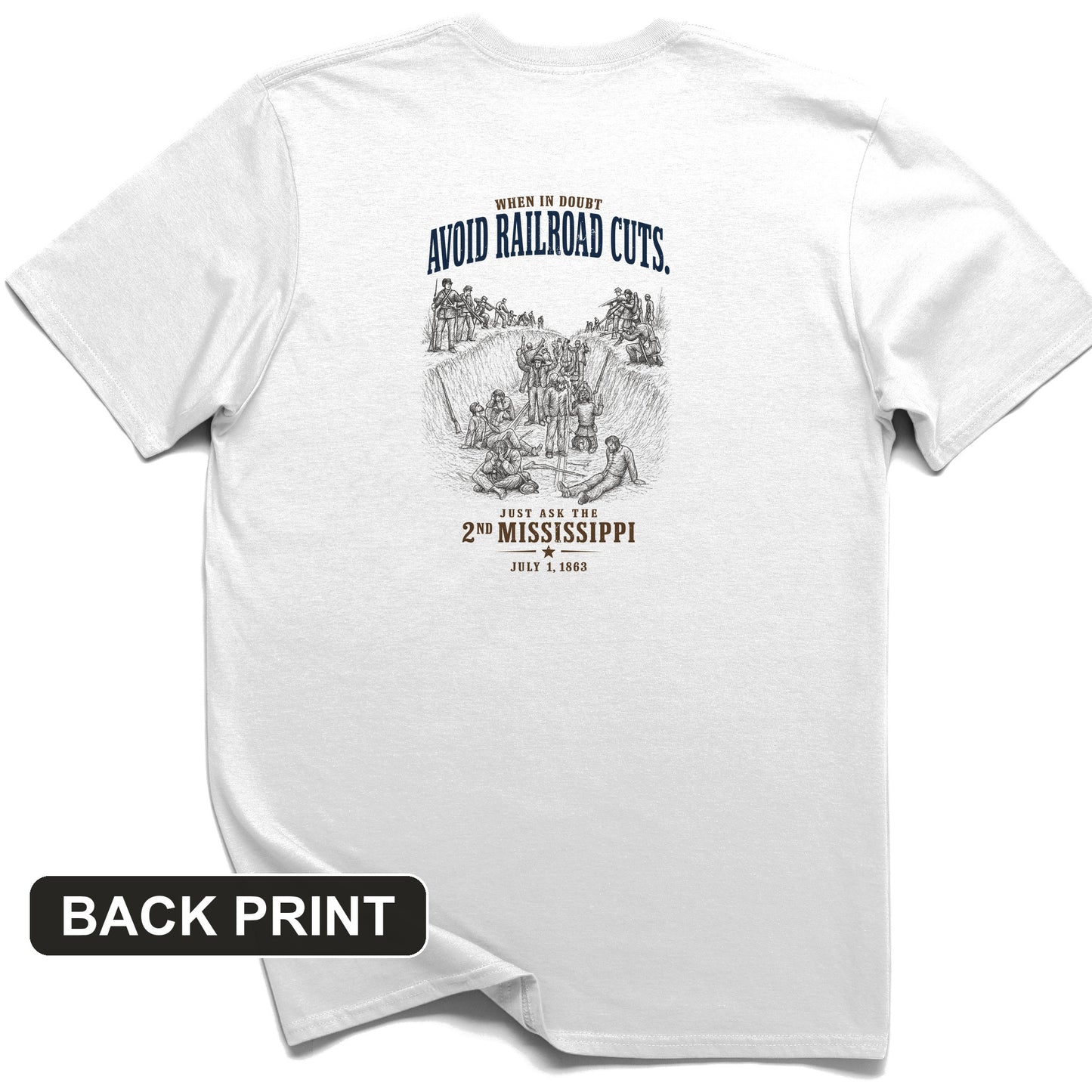 Avoid Railroad Cuts Back Print T-Shirt