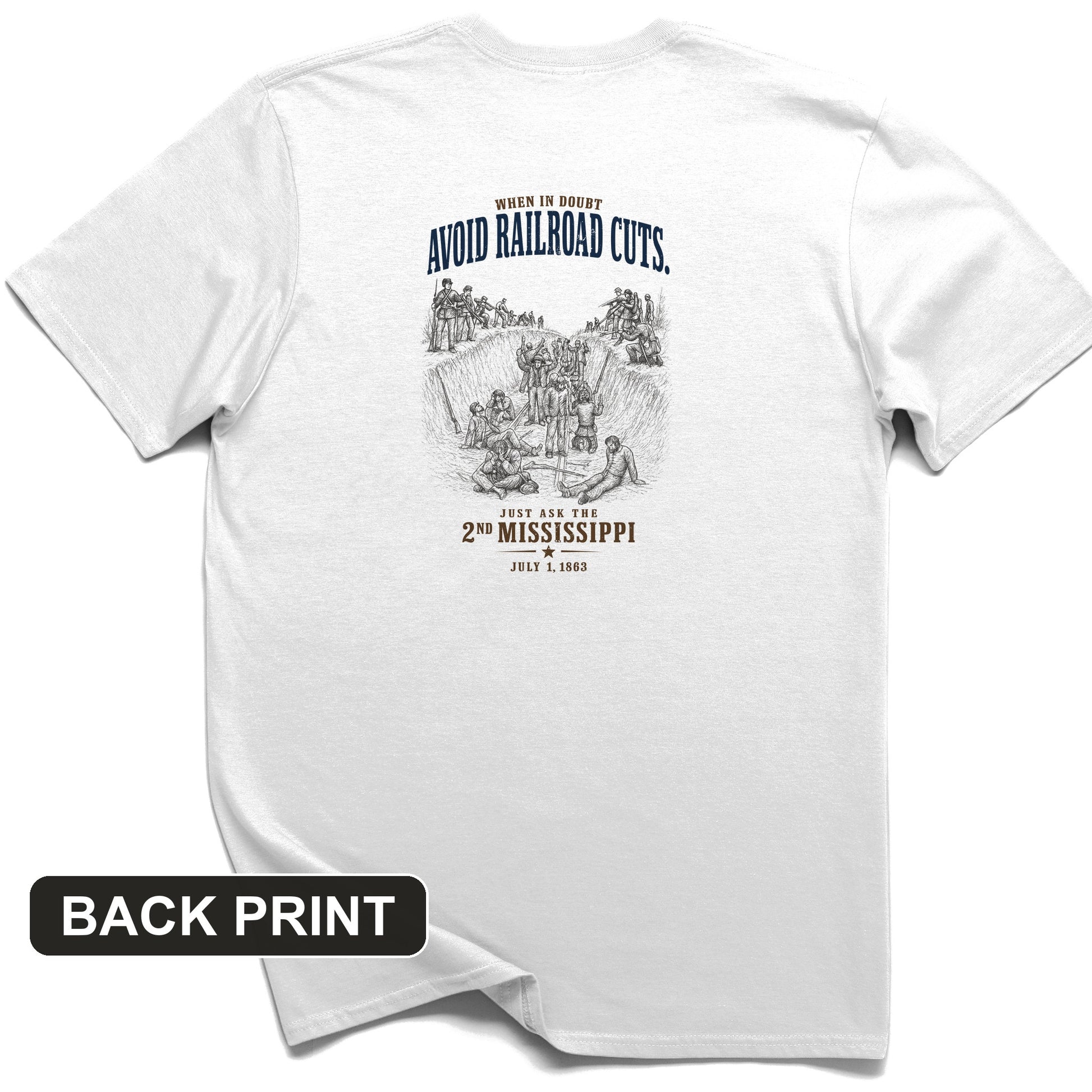 Avoid Railroad Cuts Back Print T-Shirt