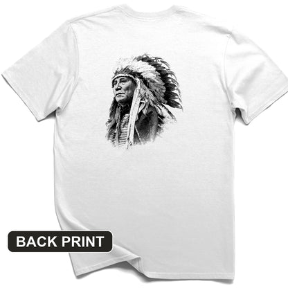 Chief Hollow Horn Bear Back Print T-Shirt