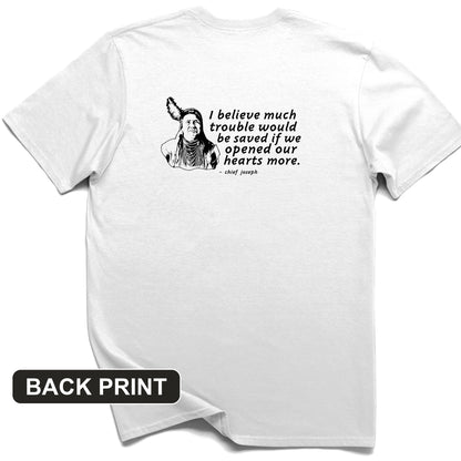 Chief Joseph Open Hearts Back Print T-Shirt