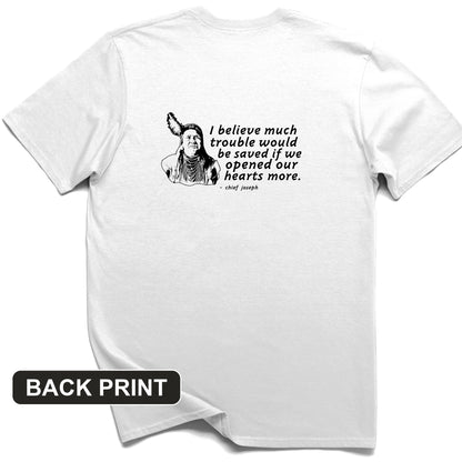 Chief Joseph Open Hearts Back Print T-Shirt