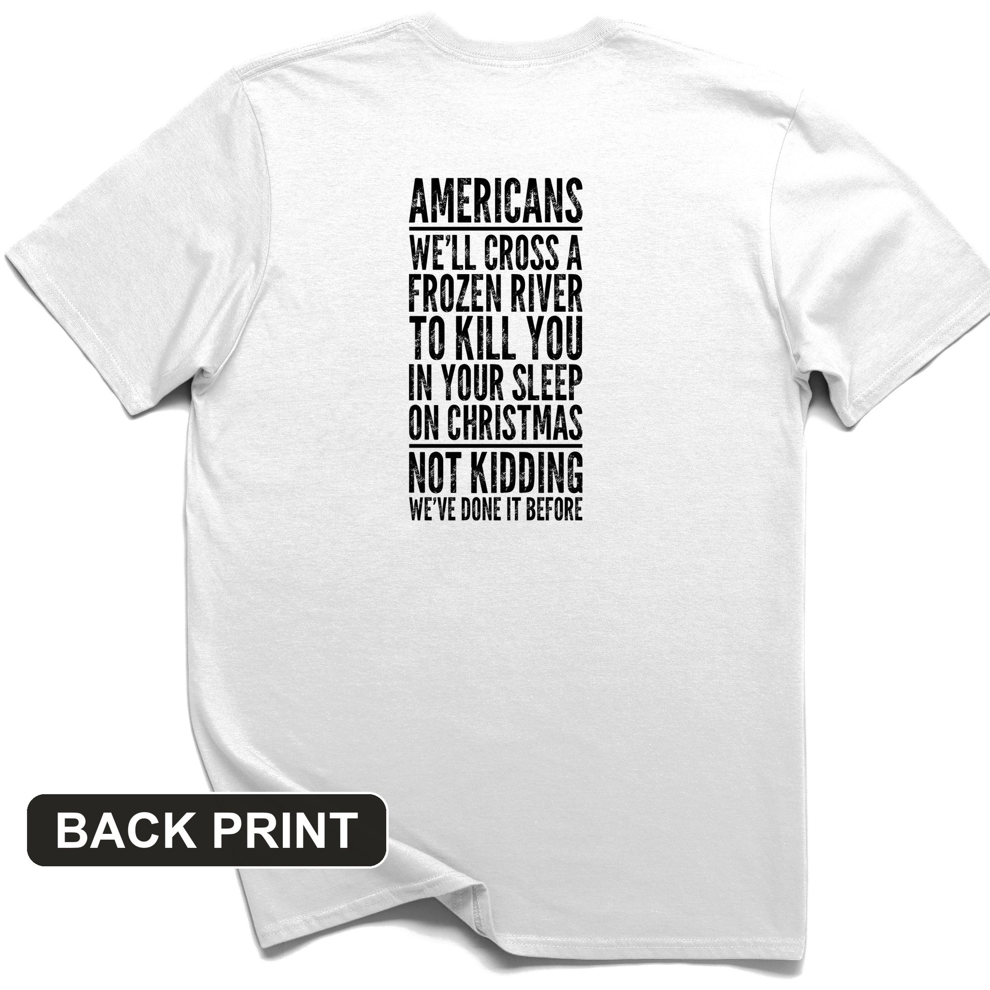 Cross A River On Xmas Back Print T-Shirt