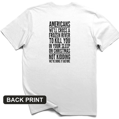 Cross A River On Xmas Back Print T-Shirt