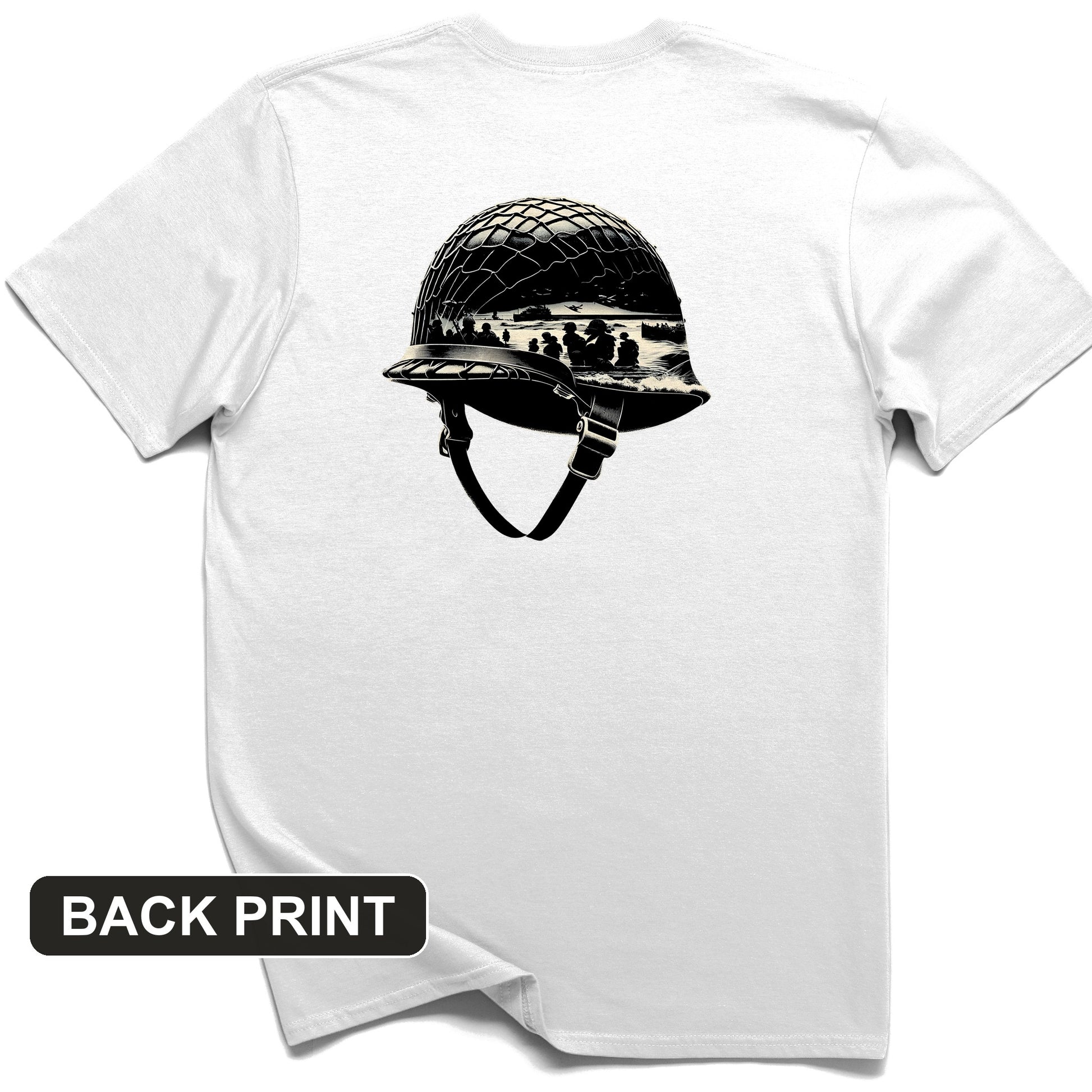 D-Day Helmet Back Print T-Shirt