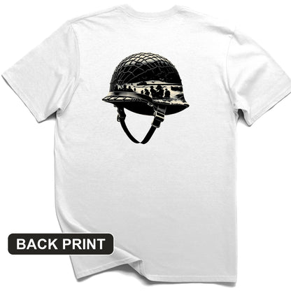 D-Day Helmet Back Print T-Shirt