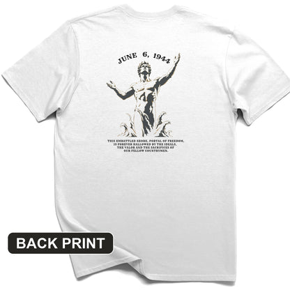 Dday Statue Back Print T-Shirt