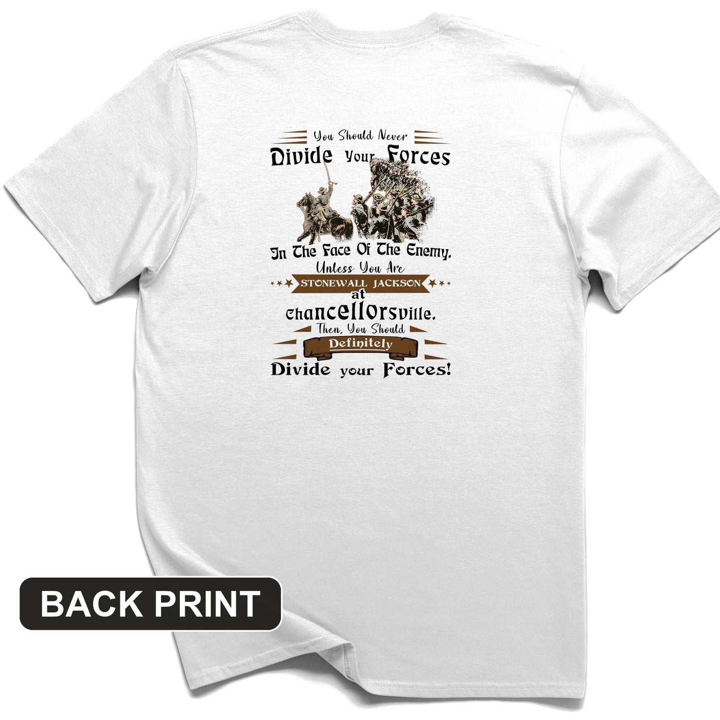 Dividing Forces Back Print T-Shirt