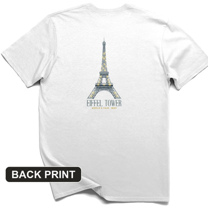 Eiffel Tower 1889 Back Print T-Shirt