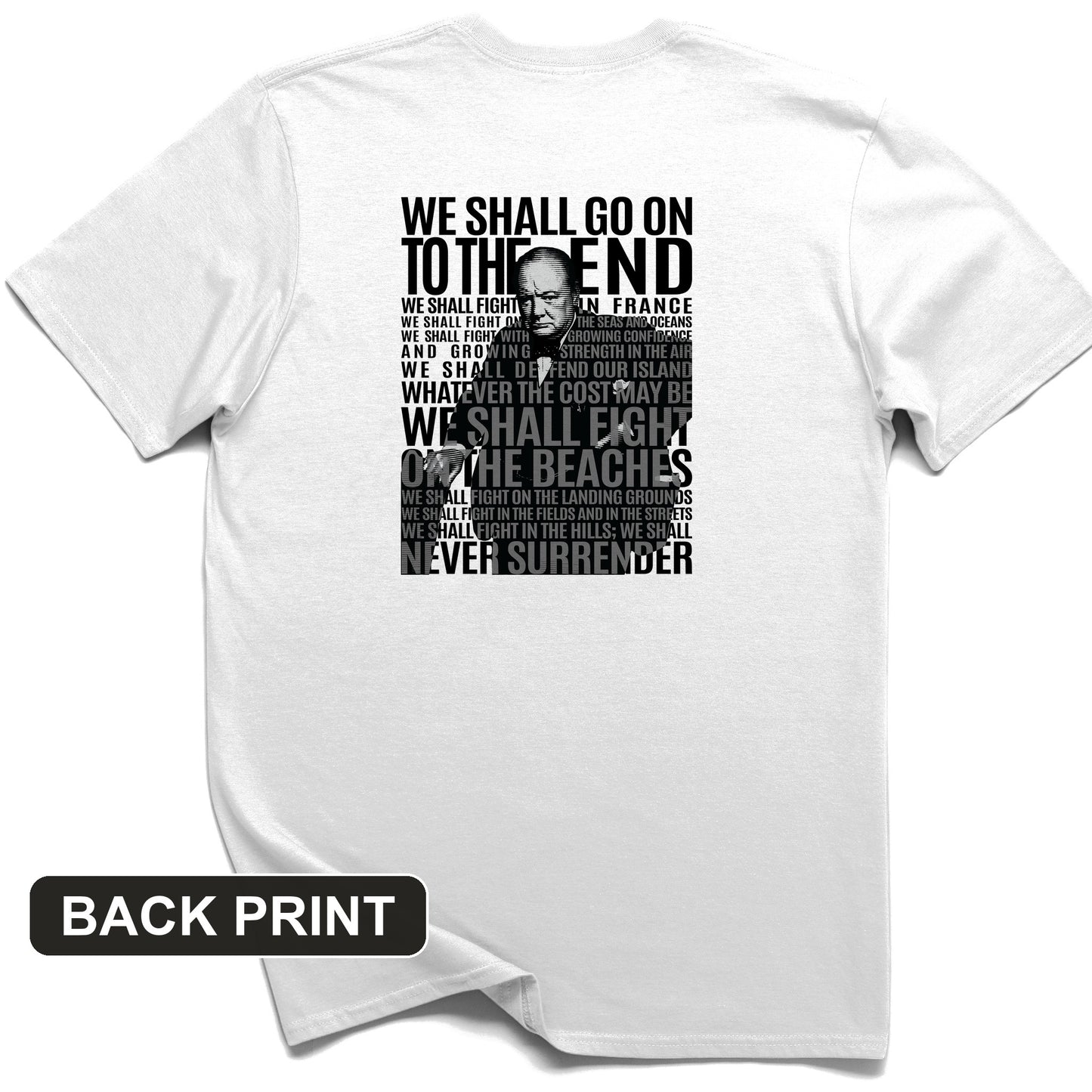 Fight On The Seas And Beaches Back Print T-Shirt