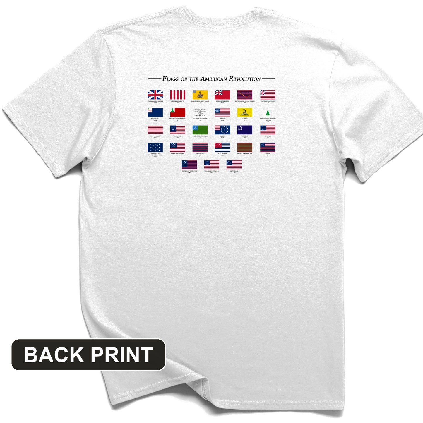 Flags Of The Revolution Back Print T-Shirt