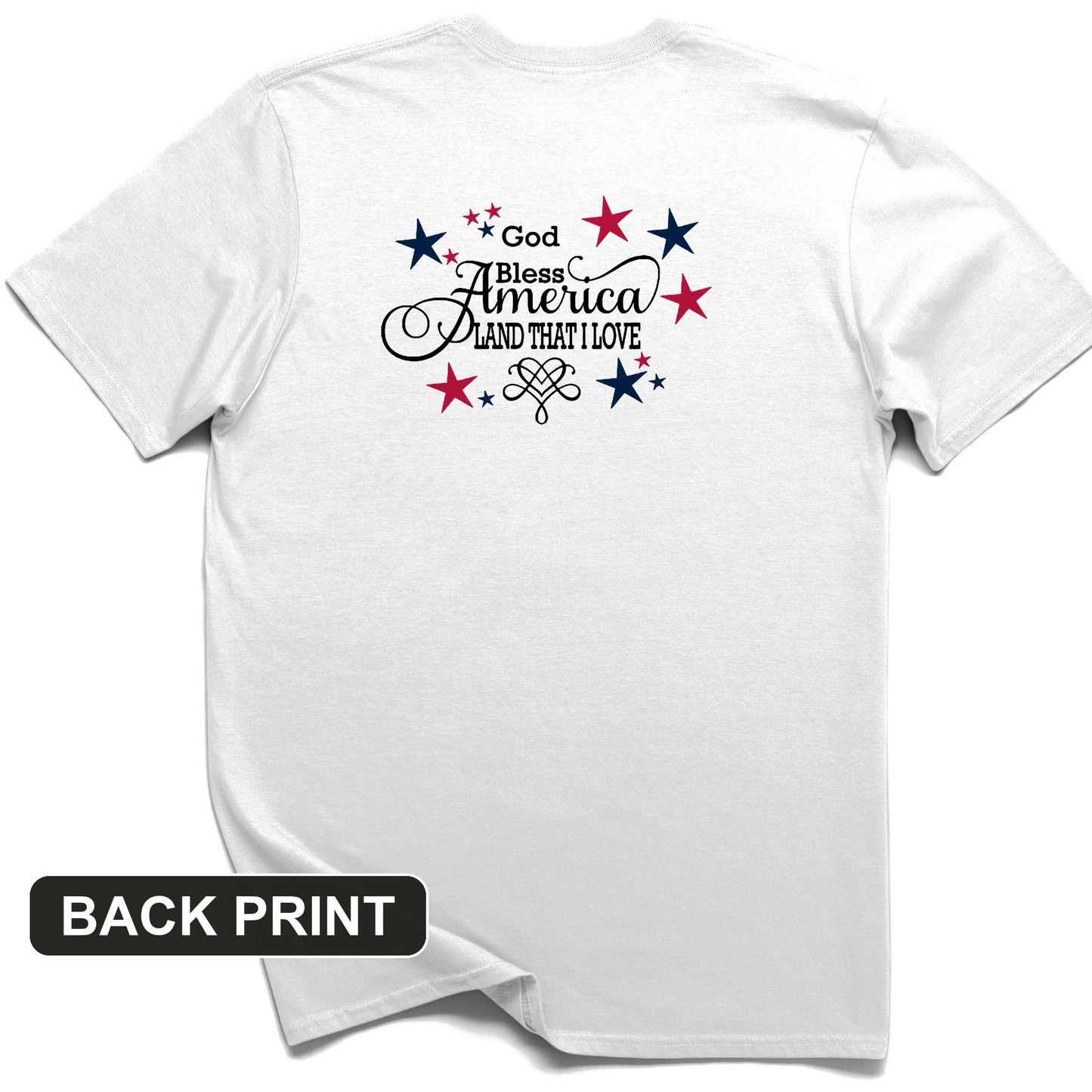 God Bless America Back Print T-Shirt