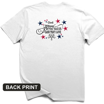 God Bless America Back Print T-Shirt