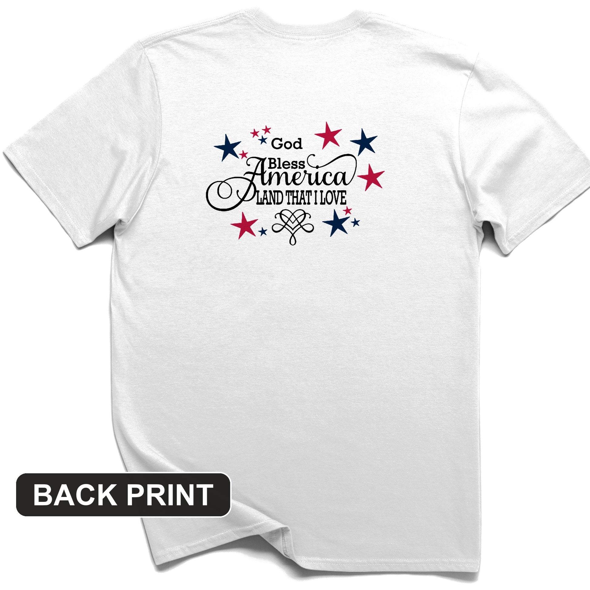 God Bless America Back Print T-Shirt
