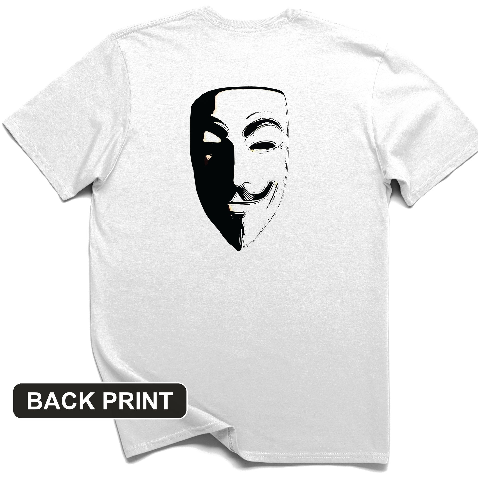 Guy Fawkes Mask Back Print T-Shirt