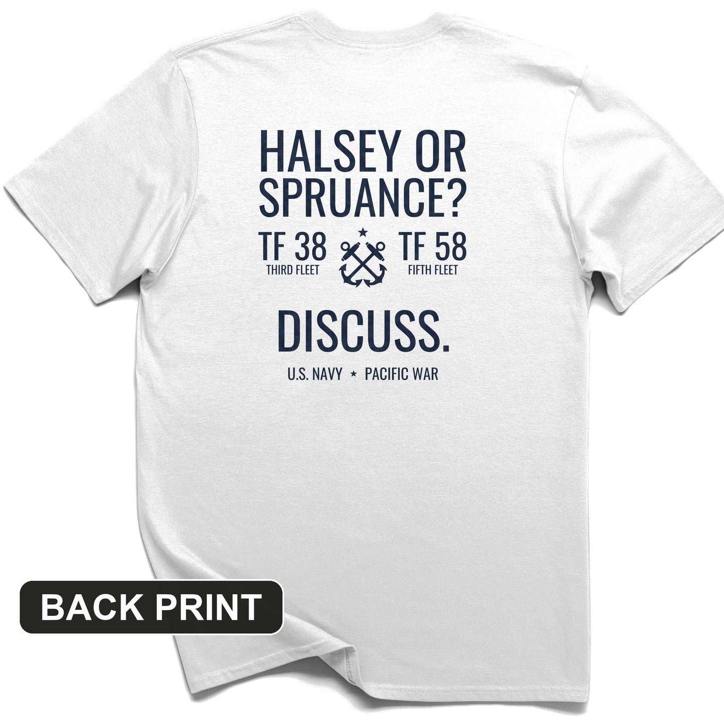 Halsey or Spruance Discuss Back Print T-Shirt