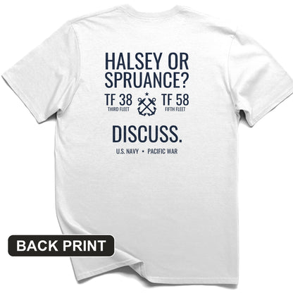 Halsey or Spruance Discuss Back Print T-Shirt