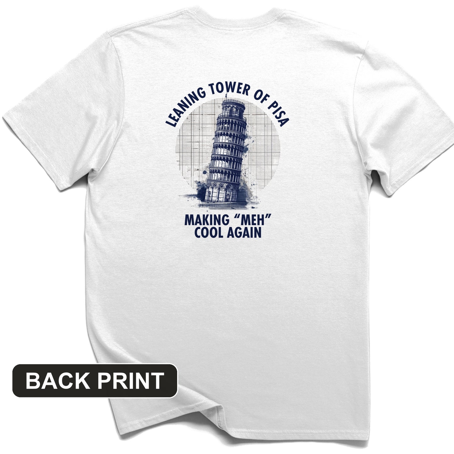 Leaning Tower of Pisa Back Print T-Shirt