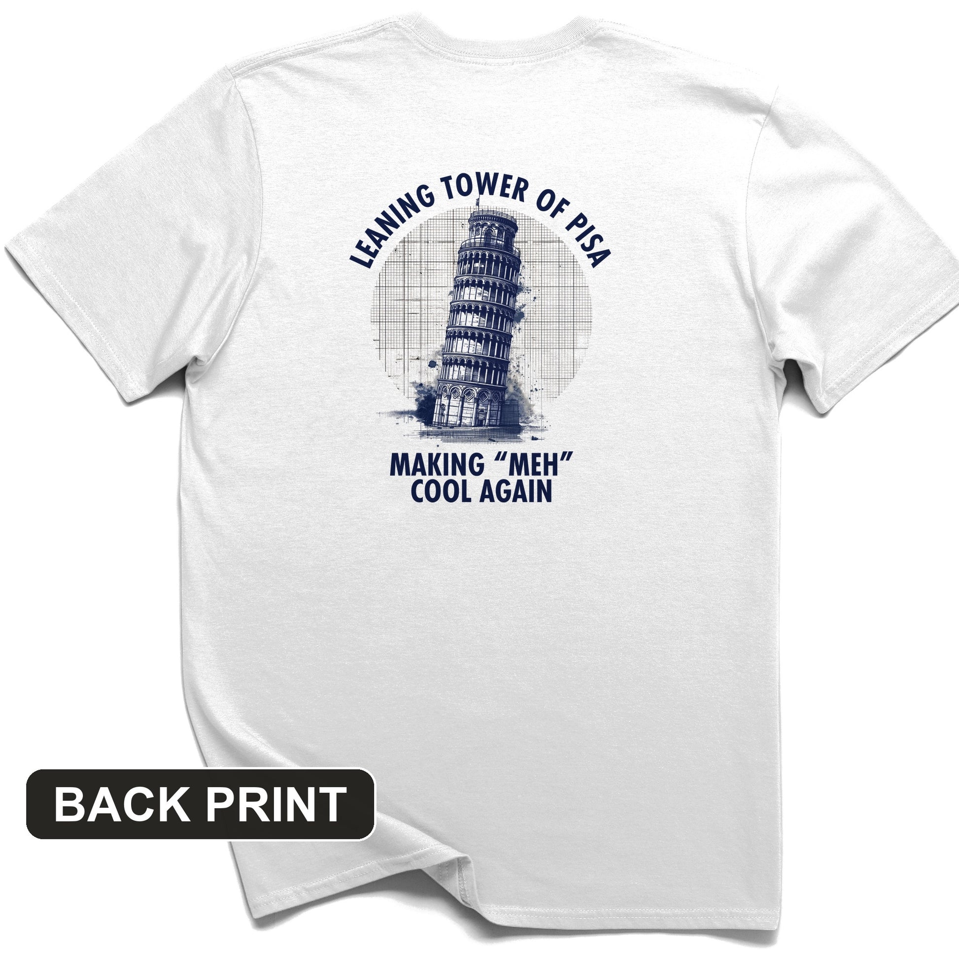 Leaning Tower of Pisa Back Print T-Shirt