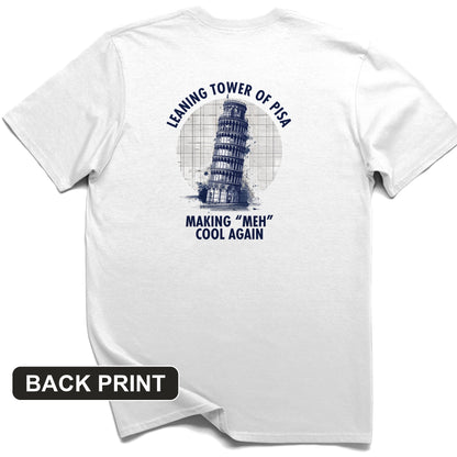 Leaning Tower of Pisa Back Print T-Shirt