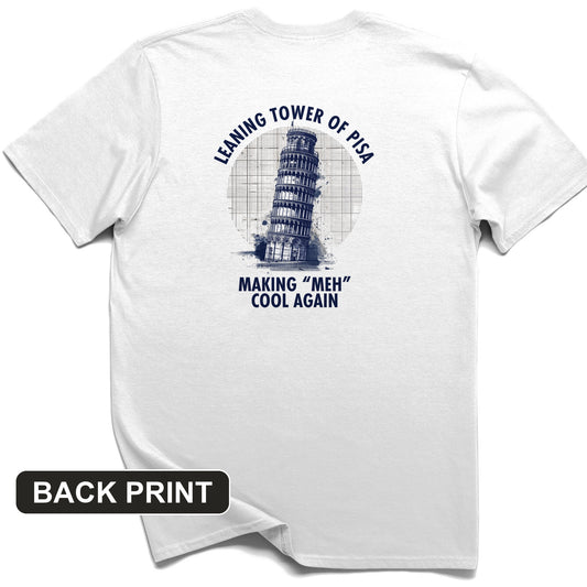 Leaning Tower of Pisa Back Print T-Shirt