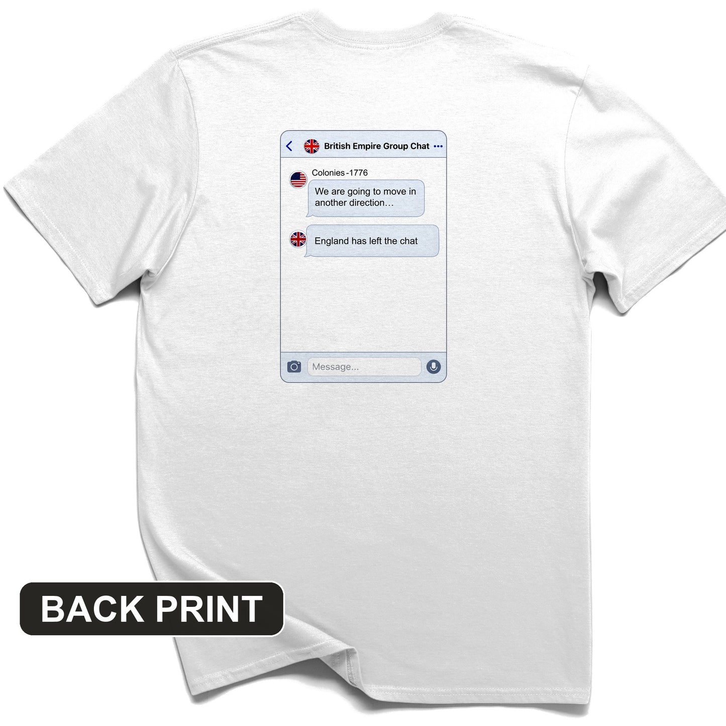 Left the Chat Back Print T-Shirt