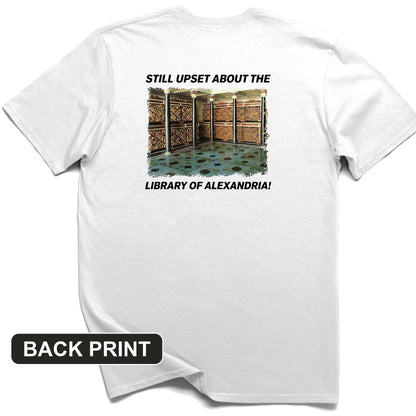 Library Of Alexandria Back Print T-Shirt