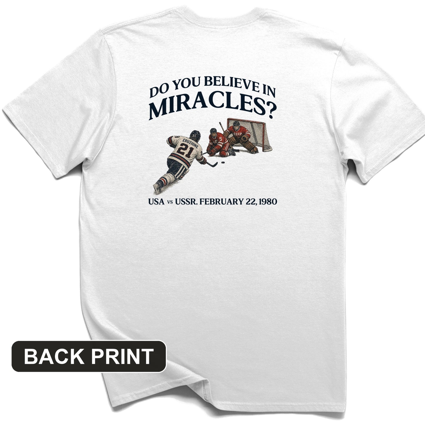 Miracle on Ice Back Print T-Shirt
