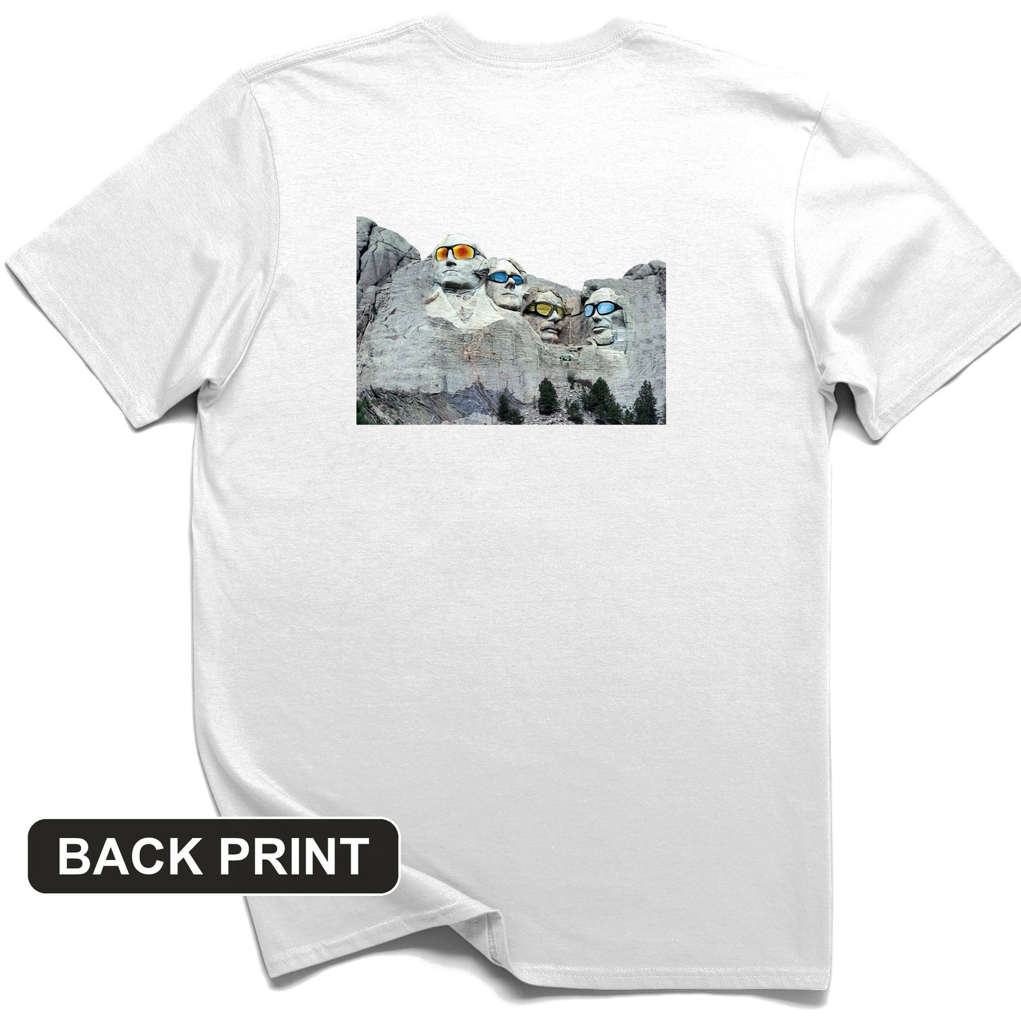 Mount Rushmore Shades Back Print T-Shirt